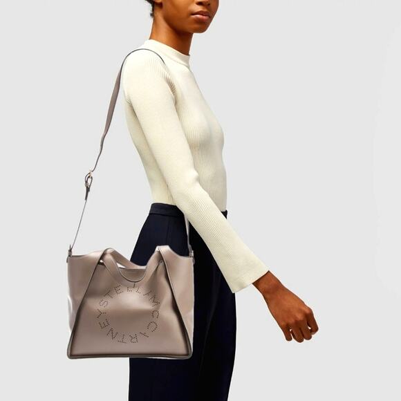 NWT$1,195 Stella McCartney Medium Stella Logo Faux Leather Tote Crossbody Bag - Picture 4 of 16